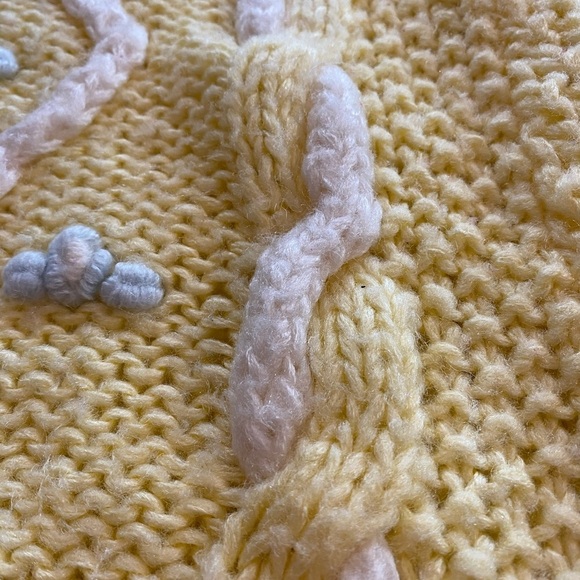 Women’s Hand Knitted Acrylic Sweater Feminine Pastel Vintage S-M Evian II - Picture 13 of 16